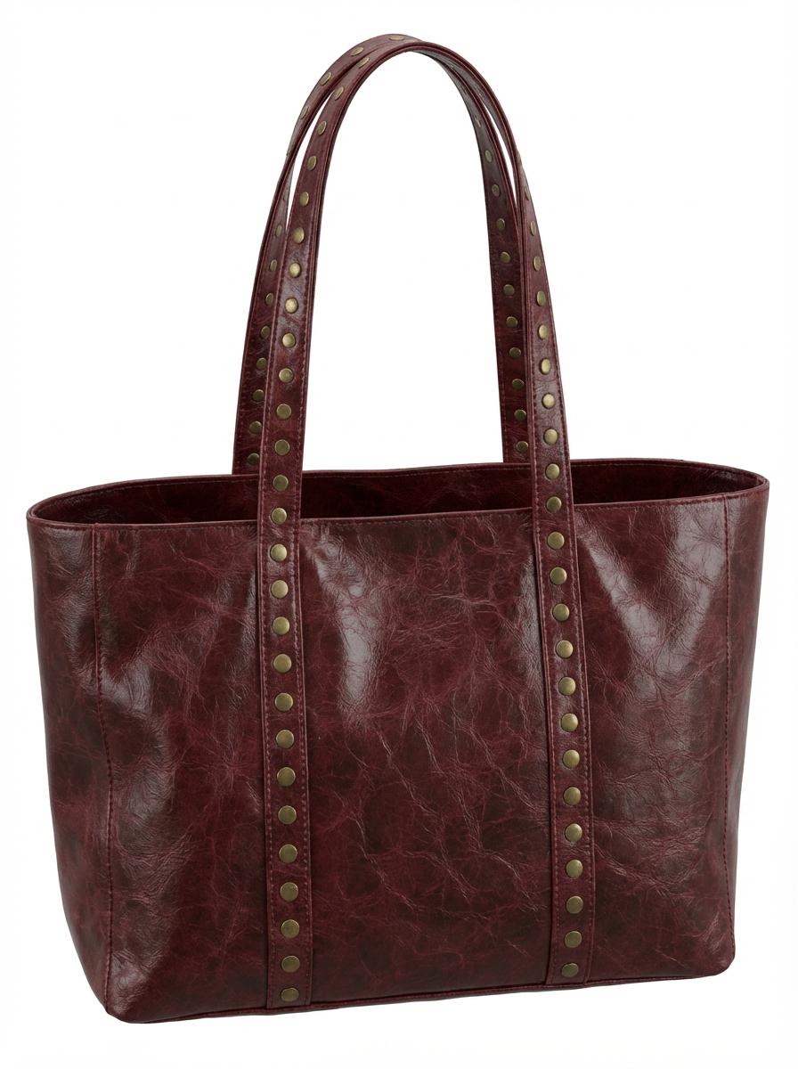 SHOPPER TACHAS PIEL MEZCLADA | BURDEOS