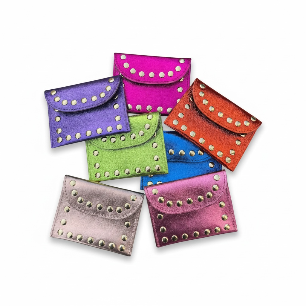 MONEDERO METALIZADO TACHAS