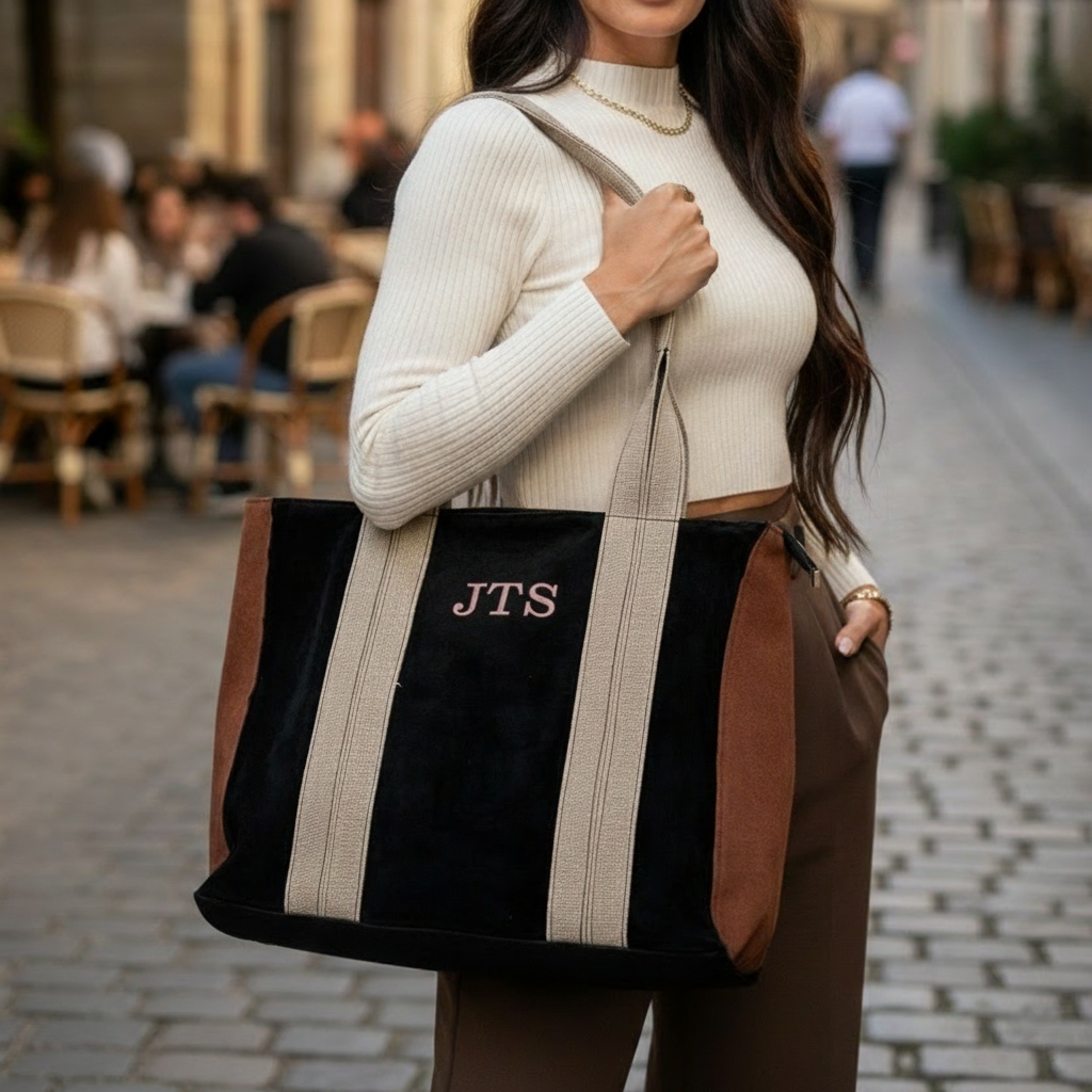 BOLSO TOTTE LONETA PIEL SERRAJE | NEGRO