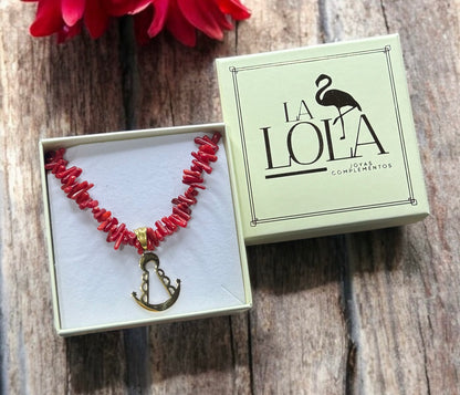 COLLAR CORAL ROJO - VIRGEN DEL ROCÍO