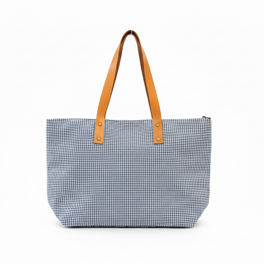 BOLSO LONETA Y PIEL VICHY | AZUL