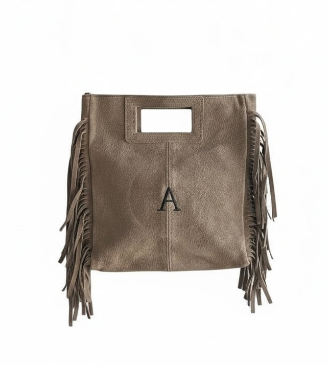 BOLSO FLECOS PIEL | TAUPE