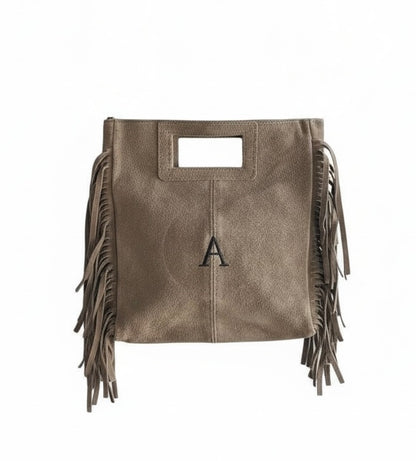 BOLSO FLECOS PIEL | TAUPE