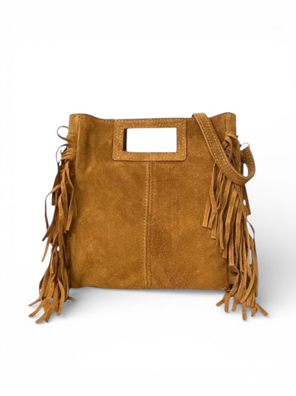 BOLSO FLECOS PIEL | CAMEL