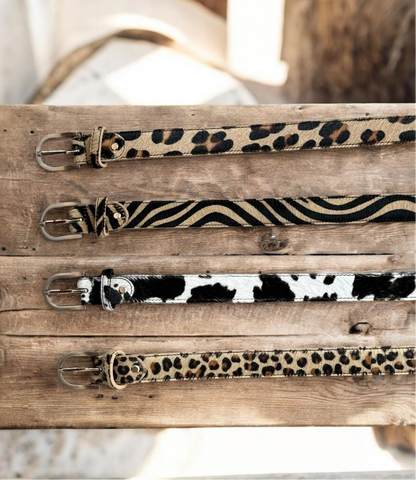 CINTURÓN PIEL Y PELO ANIMAL PRINT