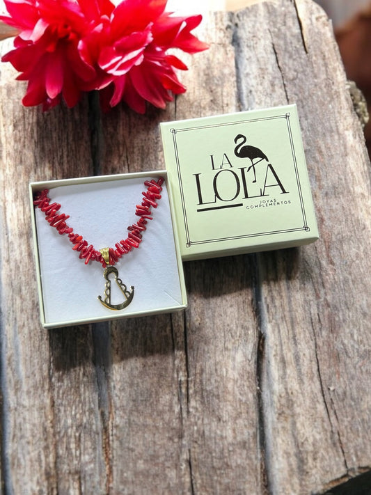 COLLAR CORAL ROJO - VIRGEN DEL ROCÍO