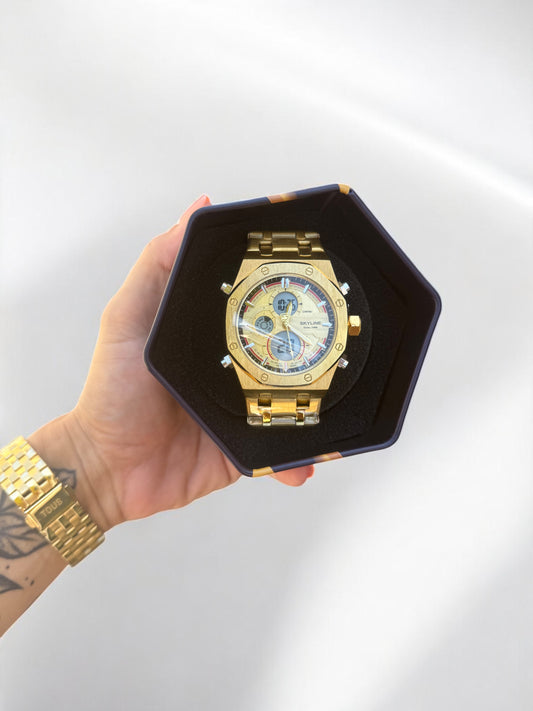 RELOJ UNISEX SKYLINE RED | DORADO