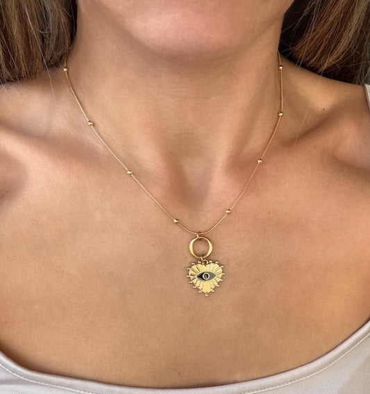 COLLAR CORAZÓN OJO TURCO