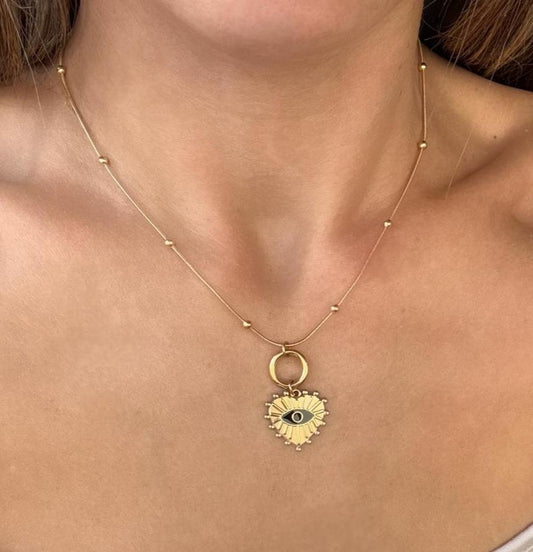 COLLAR CORAZÓN OJO TURCO