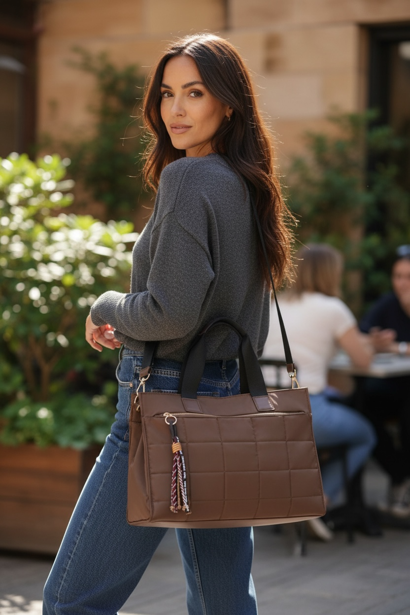 SHOPPER NYLON | MARRÓN