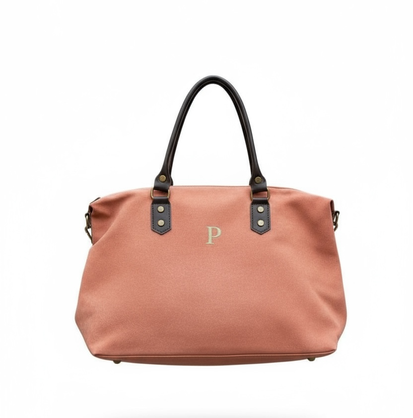 BOLSO SHOPPER LONETA Y PIEL - TEJA