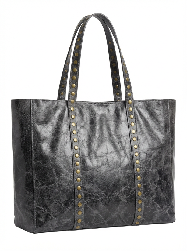 SHOPPER TACHAS PIEL MEZCLADA | GREY