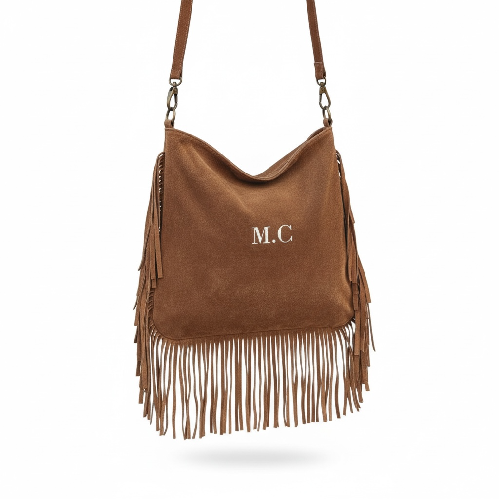 BOLSO SACA BANDOLERA FLECOS - CAMEL