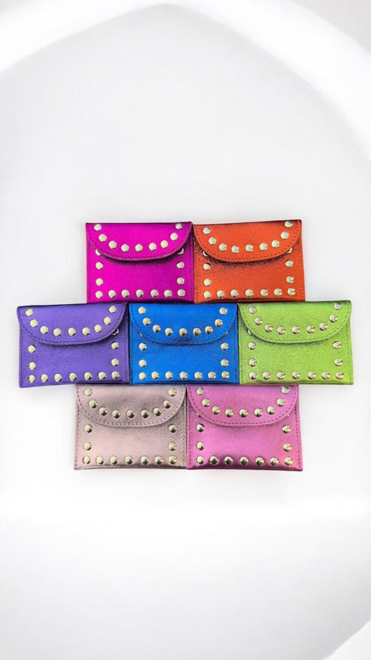 MONEDERO METALIZADO TACHAS