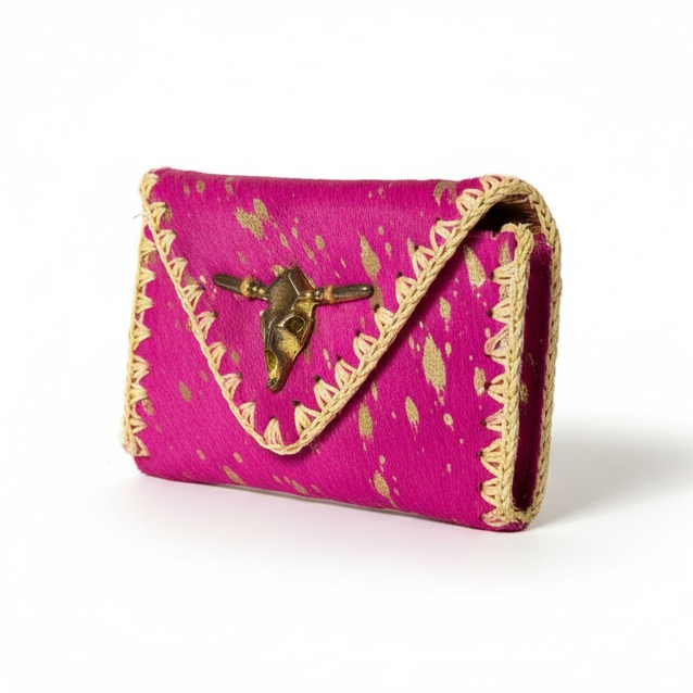 MONEDERO PIEL Y PELO | PINK