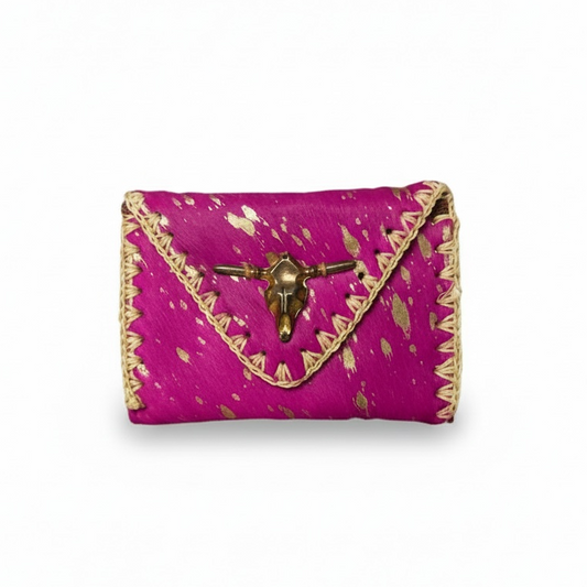 MONEDERO PIEL Y PELO | PINK