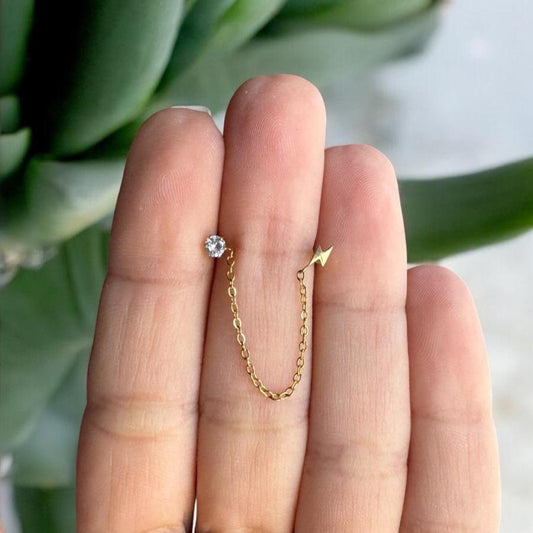 PENDIENTES MINI CADENA RAYO