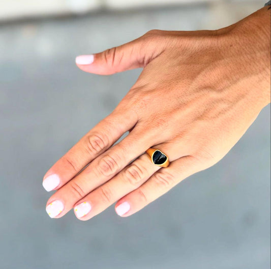 ANILLO SELLO CORAZÓN BLACK