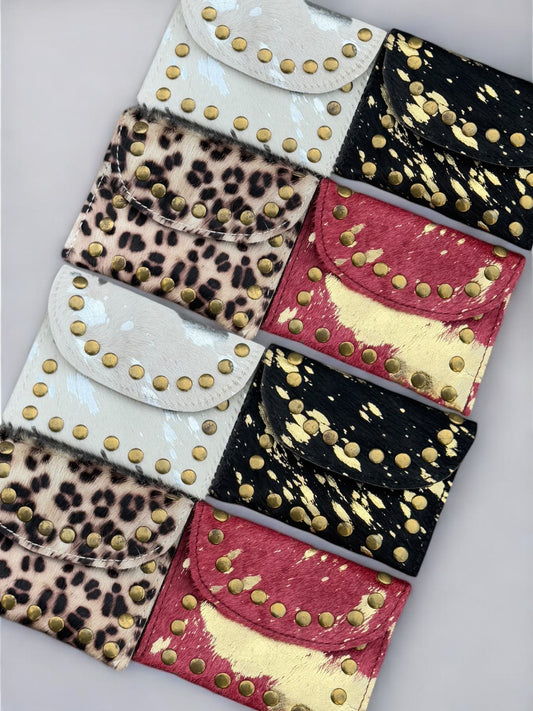 MONEDERO PIEL Y PELO TACHAS